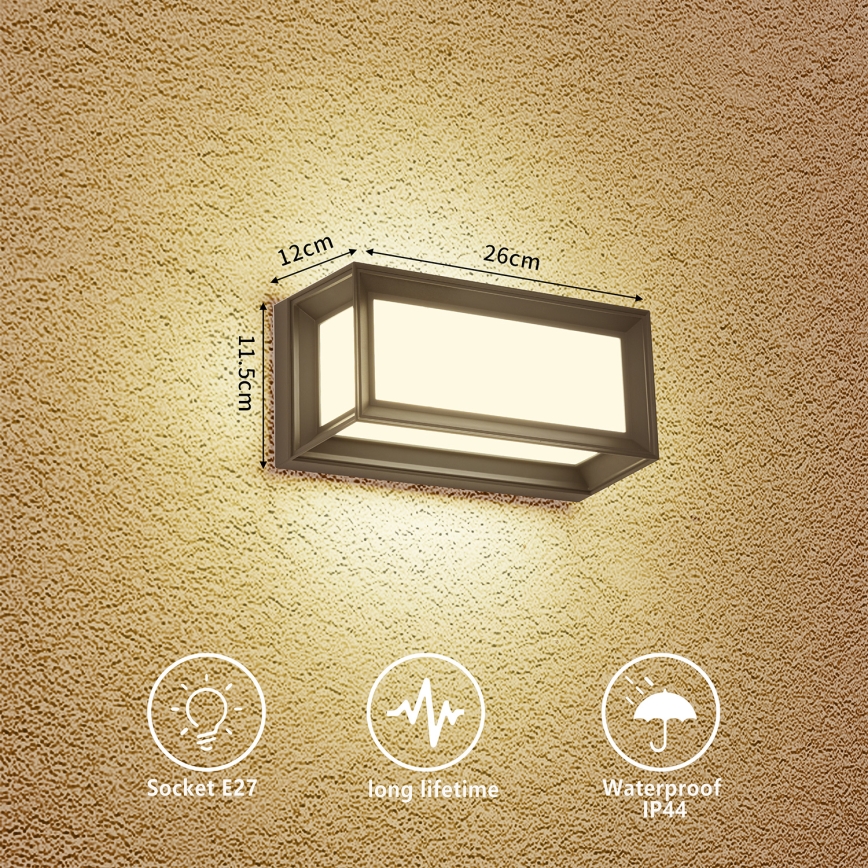 Brilagi - Εξωτερικό επιτοίχιο φωτιστικό PARKER 1xE27/60W/230V ανθρακί IP44