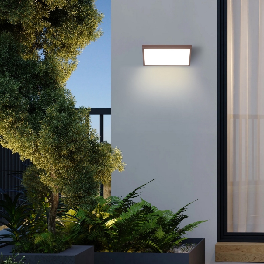 Brilagi - Εξωτερικό επιτοίχιο φωτιστικό TRIANGLE 1xE27/60W/230V καφέ IP65