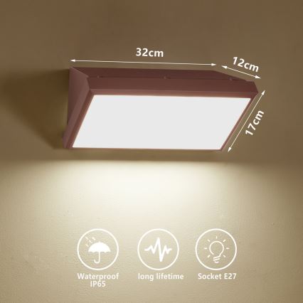 Brilagi - Εξωτερικό επιτοίχιο φωτιστικό TRIANGLE 1xE27/60W/230V καφέ IP65