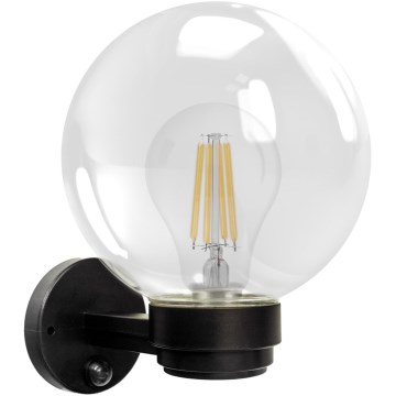 Brilagi - Εξωτερικό επιτοίχιο φωτιστικό με ανιχνευτή κίνησης HARBOR 1xE27/40W/230V IP33 μαύρο/διάφανο