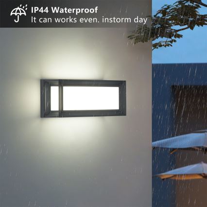 Brilagi - LED εξωτερικό επιτοίχιο φωτιστικό PARKER LED/12W/230V 3000/4500/6000K ανθρακί IP44