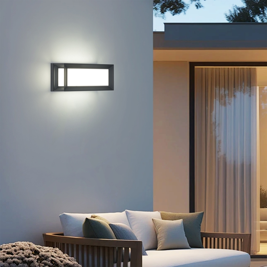 Brilagi - LED εξωτερικό επιτοίχιο φωτιστικό PARKER LED/12W/230V 3000/4500/6000K ανθρακί IP44