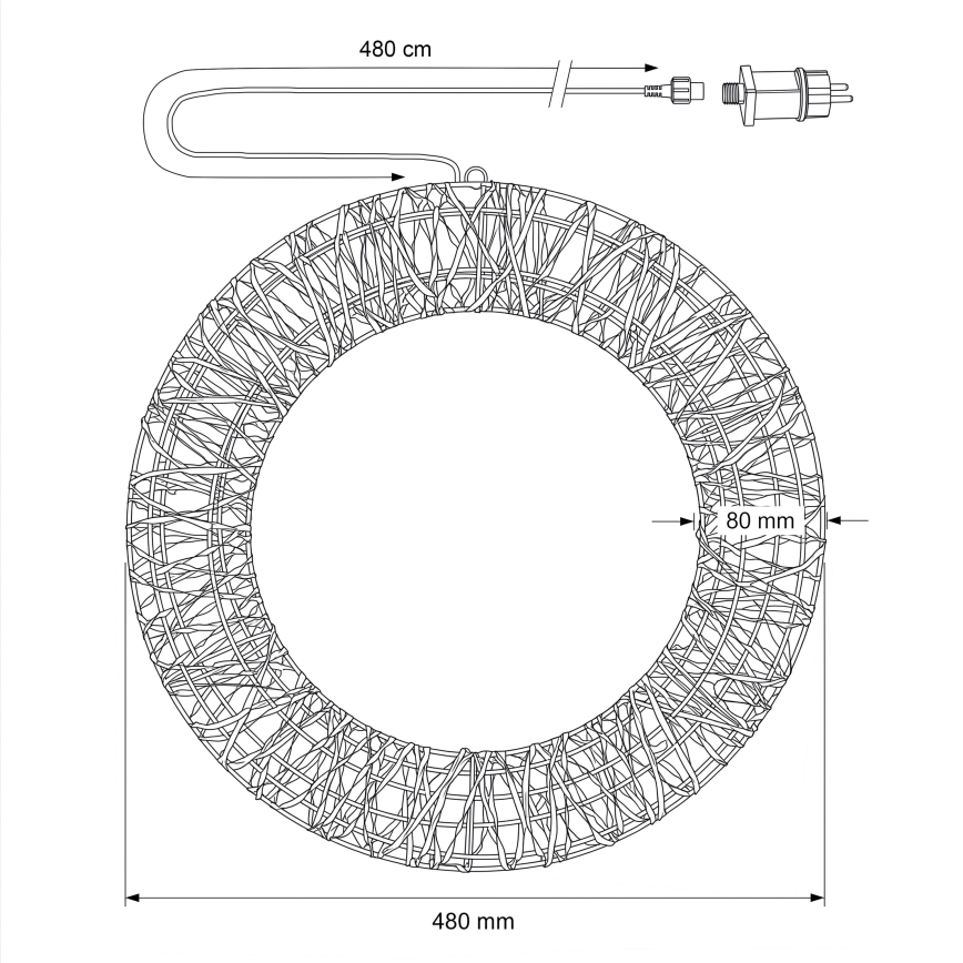 BRILAGI - Εξωτερικό χριστουγεννιάτικο στεφάνι LED/3,3W/230V IP44 Ø 48 εκ.