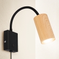 Brilagi - Εύκαμπτο φωτιστικό τοίχου SELE 1xGU10/30W/230V μαύρο/δρύινο ντεκόρ