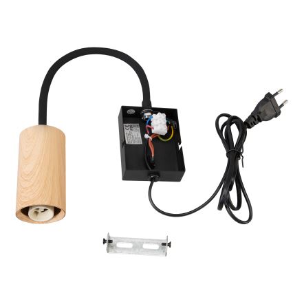 Brilagi - Εύκαμπτο φωτιστικό τοίχου SELE 1xGU10/30W/230V μαύρο/δρύινο ντεκόρ