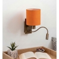 Brilagi - Εύκαμπτο επιτοίχιο φωτιστικό LED NUBILA 1xE27/25W/230V + LED/3W ορείχαλκος/πορτοκαλί