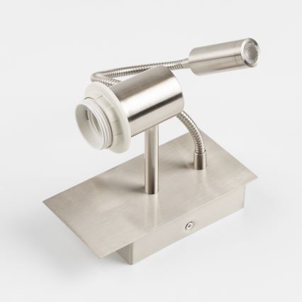 Brilagi - Ευέλικτο επιτοίχιο φωτιστικό LED NUBILA 1xE27/25W/230V + LED/3W ματ χρώμιο