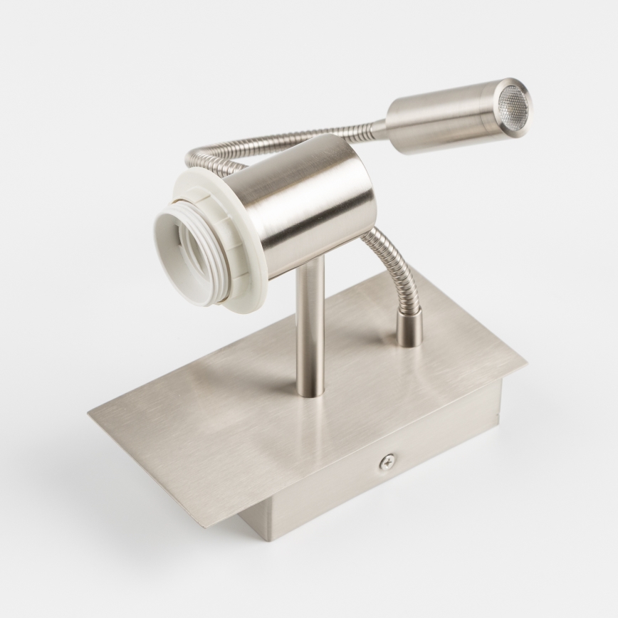 Brilagi - Ευέλικτο επιτοίχιο φωτιστικό LED NUBILA 1xE27/25W/230V + LED/3W ματ χρώμιο