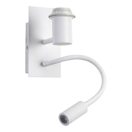 Brilagi - LED ευλύγιστο επιτοίχιο φωτιστικό NUBILA 1xE27/25W/230V + LED/3W λευκό/ανοιχτό γκρι