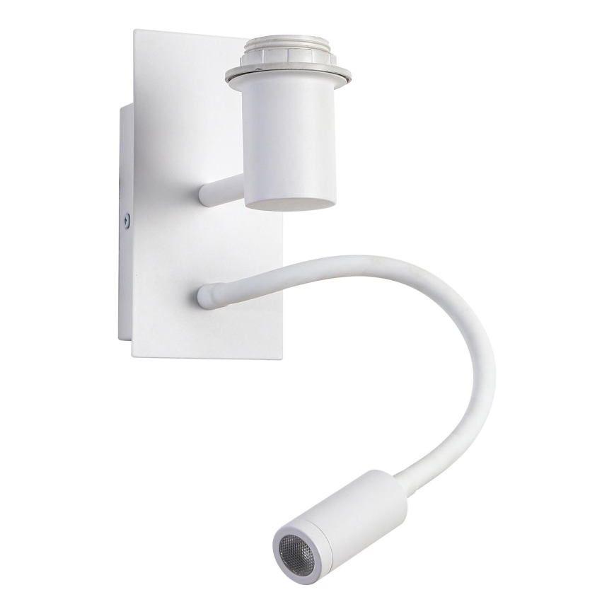 Brilagi - LED ευλύγιστο επιτοίχιο φωτιστικό NUBILA 1xE27/25W/230V + LED/3W λευκό/ανοιχτό γκρι