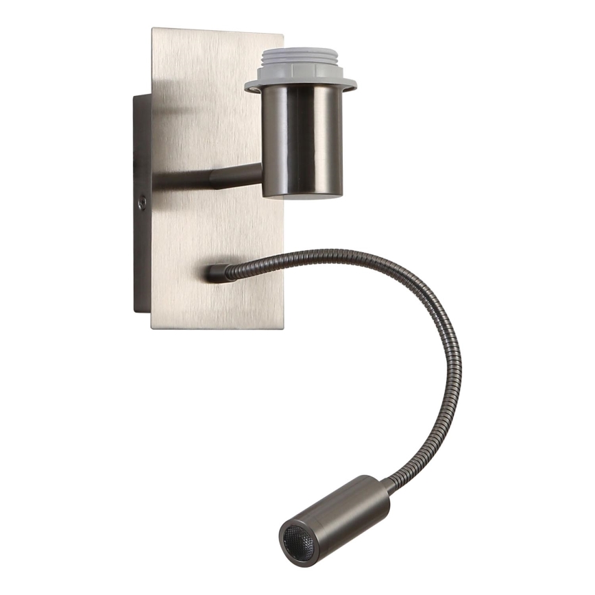 Brilagi - Ευέλικτο επιτοίχιο φωτιστικό LED NUBILA 1xE27/25W/230V + LED/3W ματ χρώμιο