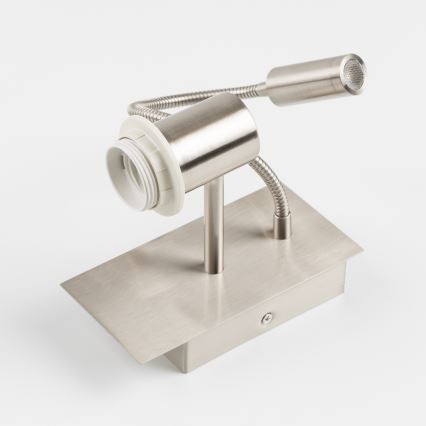 Brilagi - Εύκαμπτο επιτοίχιο φωτιστικό LED NUBILA 1xE27/25W/230V + LED/3W ματ χρώμιο/πορτοκαλί