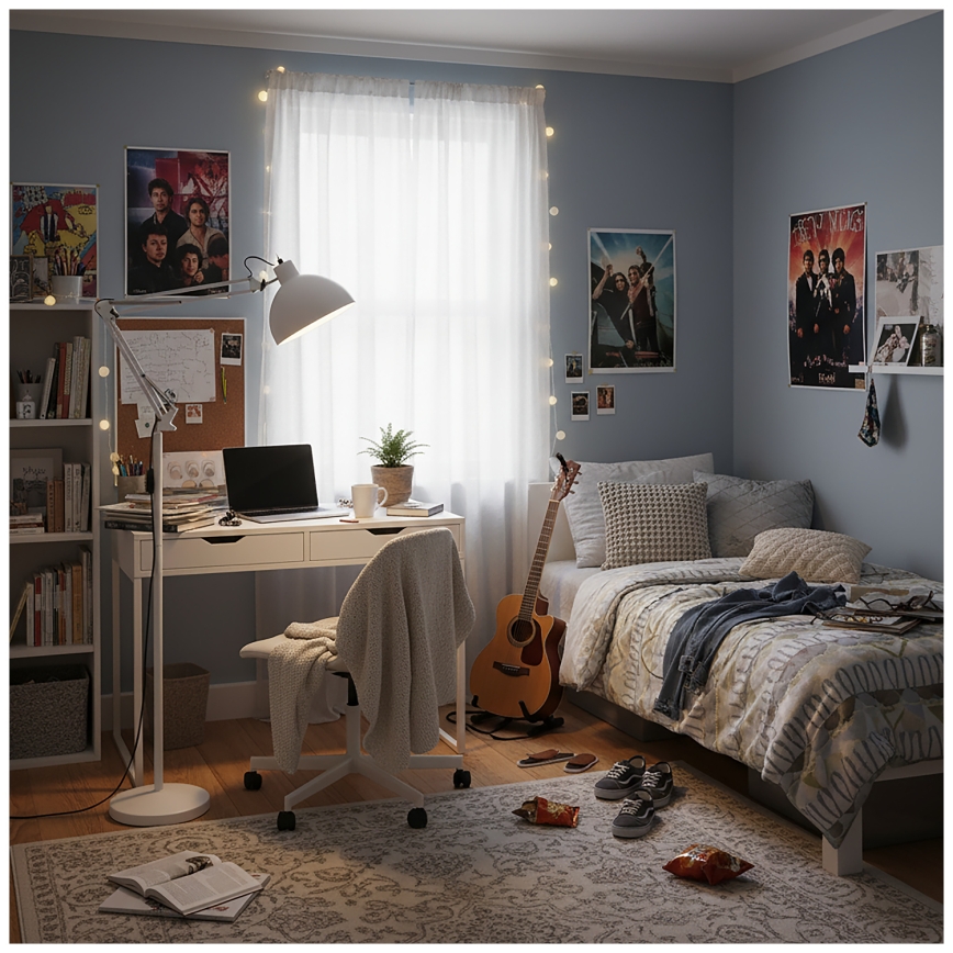 Brilagi - Ευέλικτο επιδαπέδιο φωτιστικό TASKER 1xE27/60W/230V 157 cm λευκό