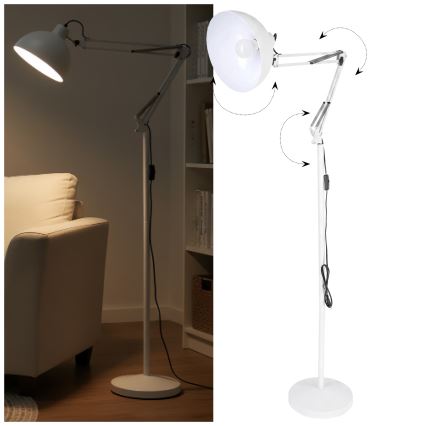 Brilagi - Ευέλικτο επιδαπέδιο φωτιστικό TASKER 1xE27/60W/230V 157 cm λευκό