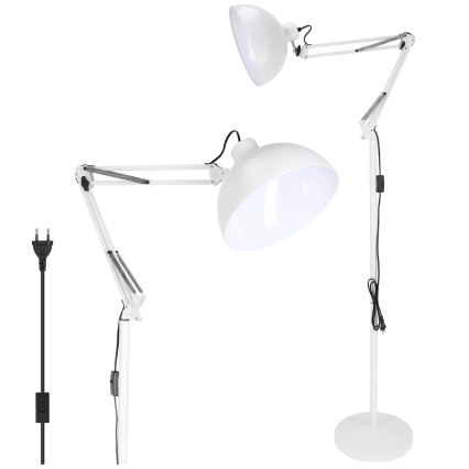 Brilagi - Ευέλικτο επιδαπέδιο φωτιστικό TASKER 1xE27/60W/230V 157 cm λευκό