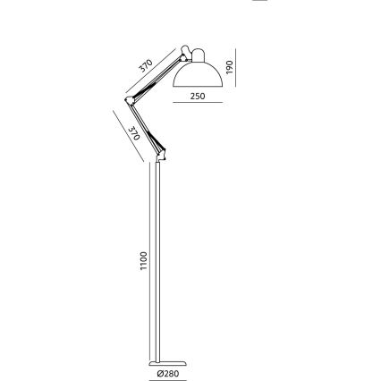 Brilagi - Ευέλικτο επιδαπέδιο φωτιστικό TASKER 1xE27/60W/230V 157 cm λευκό