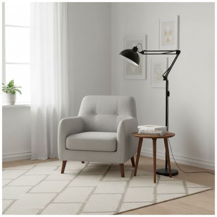 Brilagi - Ευέλικτο επιδαπέδιο φωτιστικό TASKER 1xE27/60W/230V 157 cm μαύρο