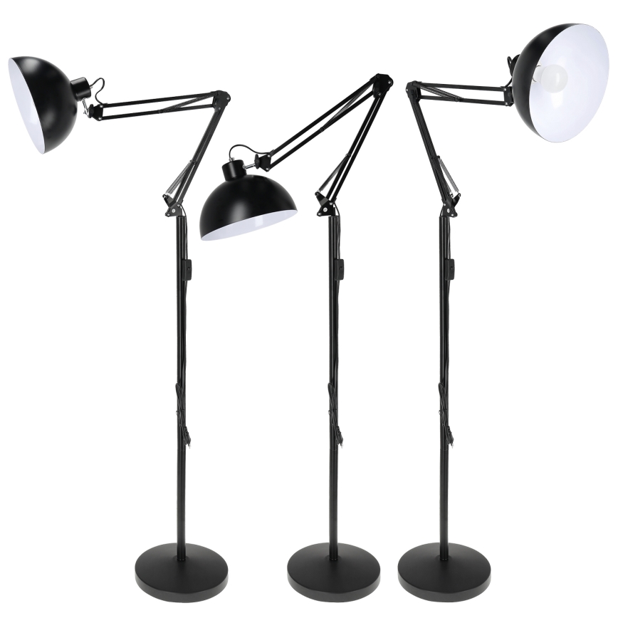 Brilagi - Ευέλικτο επιδαπέδιο φωτιστικό TASKER 1xE27/60W/230V 157 cm μαύρο