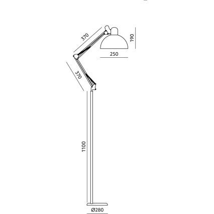Brilagi - Ευέλικτο επιδαπέδιο φωτιστικό TASKER 1xE27/60W/230V 157 cm μαύρο