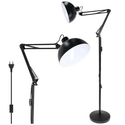 Brilagi - Ευέλικτο επιδαπέδιο φωτιστικό TASKER 1xE27/60W/230V 157 cm μαύρο