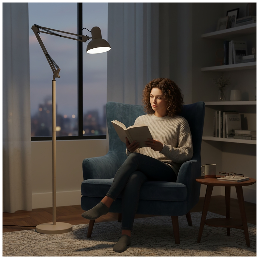 Brilagi - Ευέλικτο επιδαπέδιο φωτιστικό TASKER 1xE27/60W/230V 184 cm μπεζ