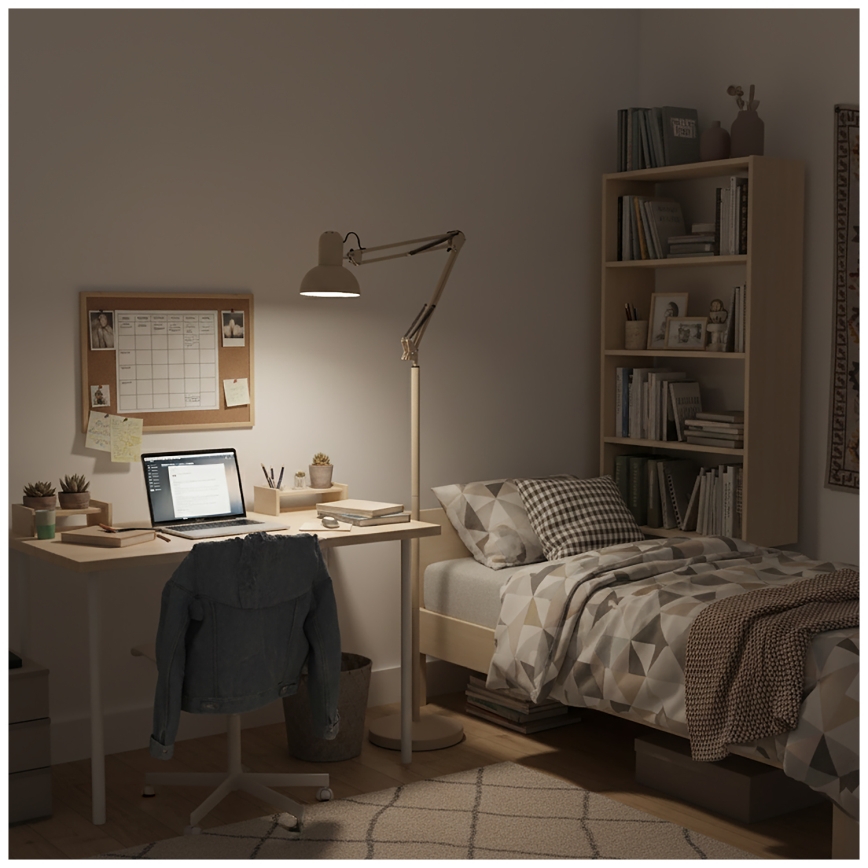 Brilagi - Ευέλικτο επιδαπέδιο φωτιστικό TASKER 1xE27/60W/230V 184 cm μπεζ