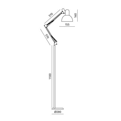 Brilagi - Ευέλικτο επιδαπέδιο φωτιστικό TASKER 1xE27/60W/230V 184 cm μπεζ