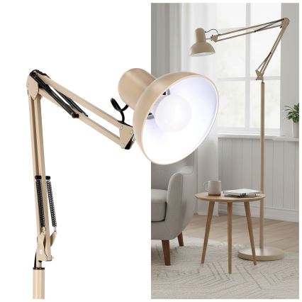 Brilagi - Ευέλικτο επιδαπέδιο φωτιστικό TASKER 1xE27/60W/230V 184 cm μπεζ