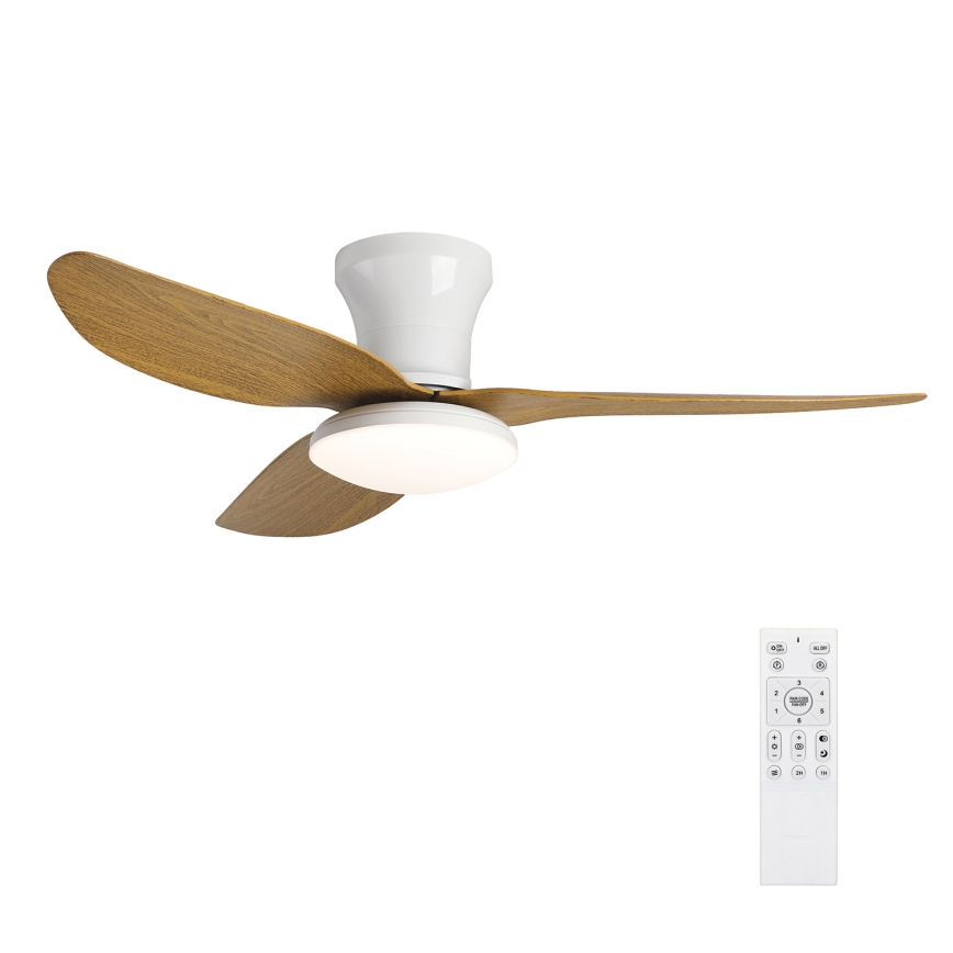 Brilagi - Ανεμιστήρας οροφής LED Dimmable LED/30W/230V 3000-6500K λευκό/καφέ + τηλεχειριστήριο
