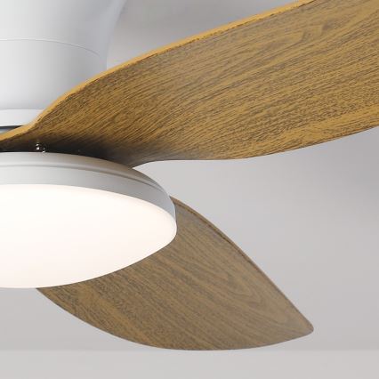 Brilagi - Ανεμιστήρας οροφής LED Dimmable LED/30W/230V 3000-6500K λευκό/καφέ + τηλεχειριστήριο