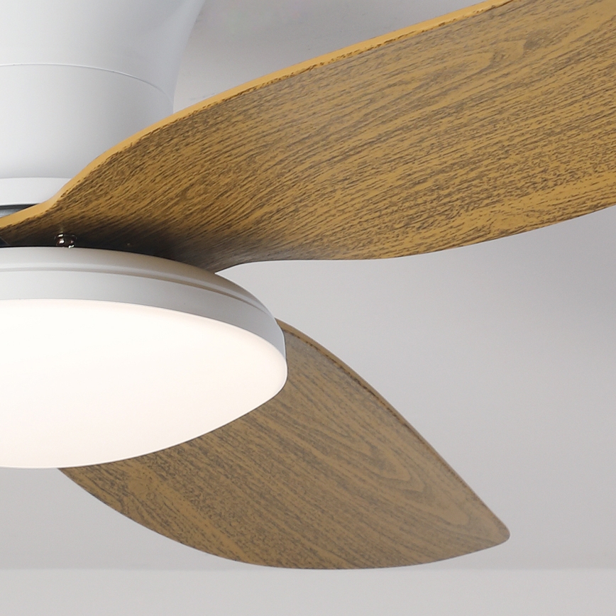 Brilagi - Ανεμιστήρας οροφής LED Dimmable LED/30W/230V 3000-6500K λευκό/καφέ + τηλεχειριστήριο