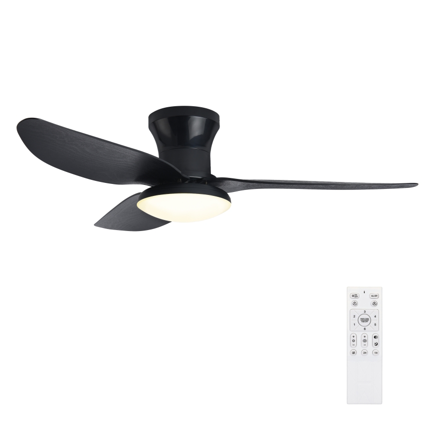 Brilagi - Ανεμιστήρας οροφής LED Dimmable LED/30W/230V 3000-6500K μαύρο + τηλεχειριστήριο