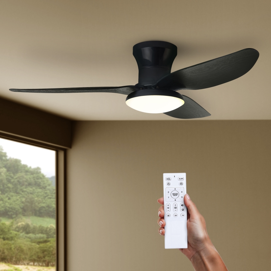 Brilagi - Ανεμιστήρας οροφής LED Dimmable LED/30W/230V 3000-6500K μαύρο + τηλεχειριστήριο