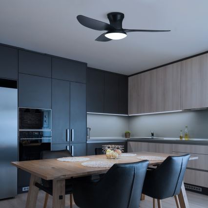 Brilagi - Ανεμιστήρας οροφής LED Dimmable LED/30W/230V 3000-6500K μαύρο + τηλεχειριστήριο