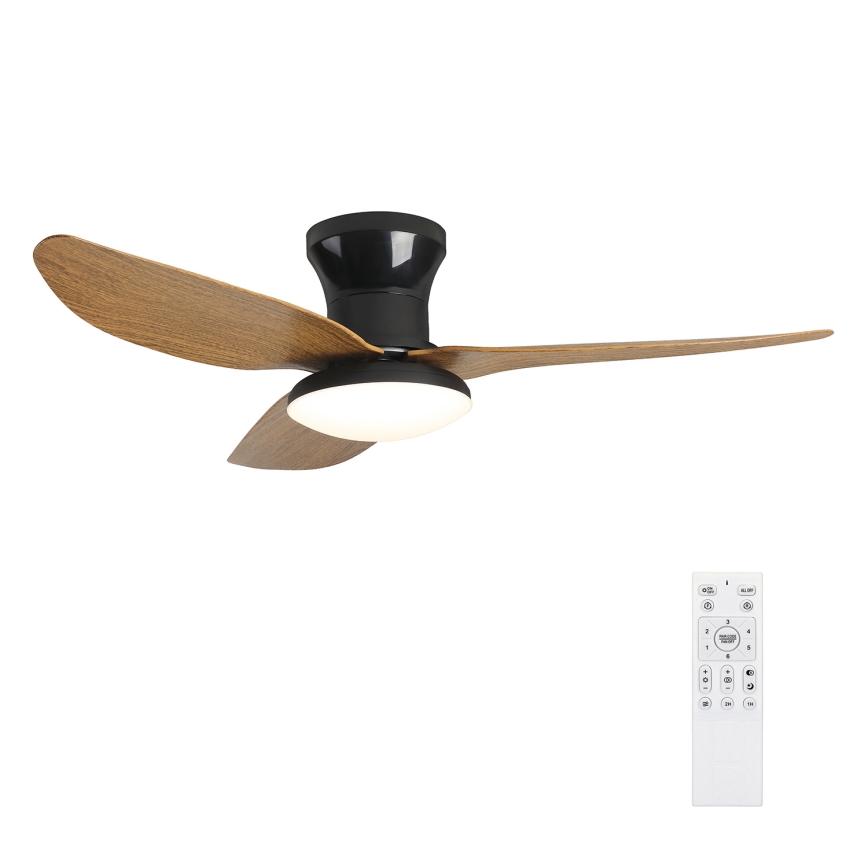 Brilagi - Ανεμιστήρας οροφής LED Dimmable LED/30W/230V 3000-6500K μαύρο/καφέ + τηλεχειριστήριο
