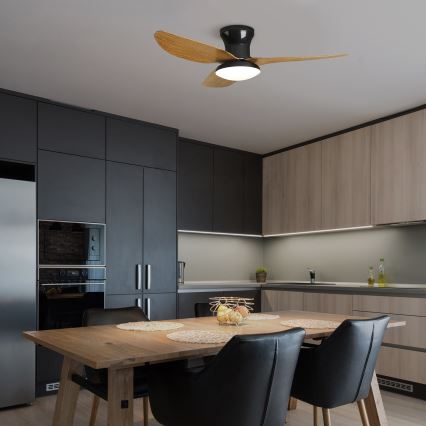 Brilagi - Ανεμιστήρας οροφής LED Dimmable LED/30W/230V 3000-6500K μαύρο/καφέ + τηλεχειριστήριο