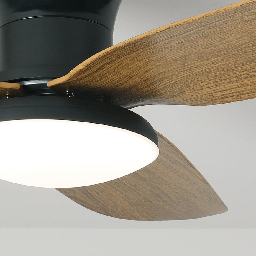 Brilagi - Ανεμιστήρας οροφής LED Dimmable LED/30W/230V 3000-6500K μαύρο/καφέ + τηλεχειριστήριο