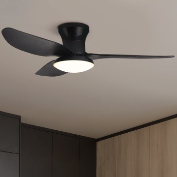 Brilagi - Ανεμιστήρας οροφής LED Dimmable LED/30W/230V 3000-6500K μαύρο + τηλεχειριστήριο