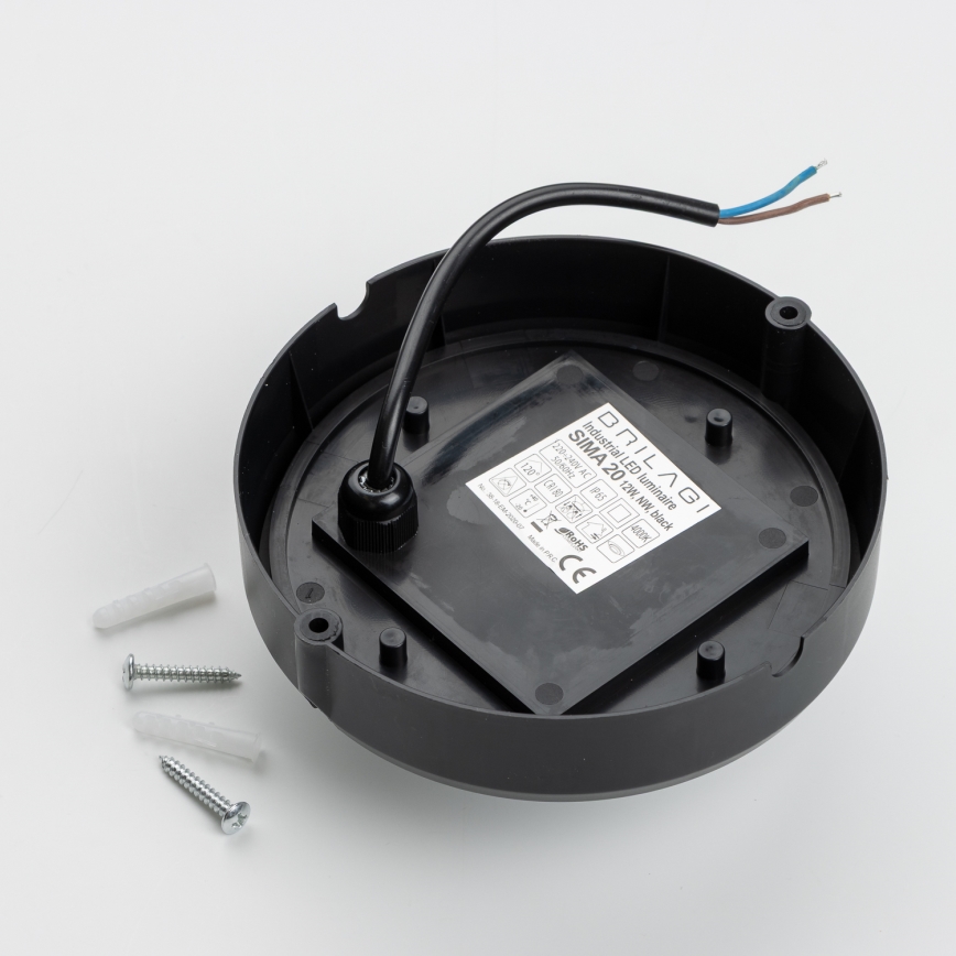 Brilagi - Βιομηχανικό φως οροφής LED SIMA LED/12W/230V IP65 μαύρο