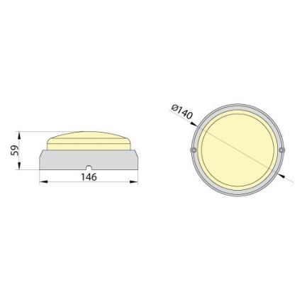 Brilagi - Βιομηχανικό φως οροφής LED SIMA LED/12W/230V IP65 μαύρο