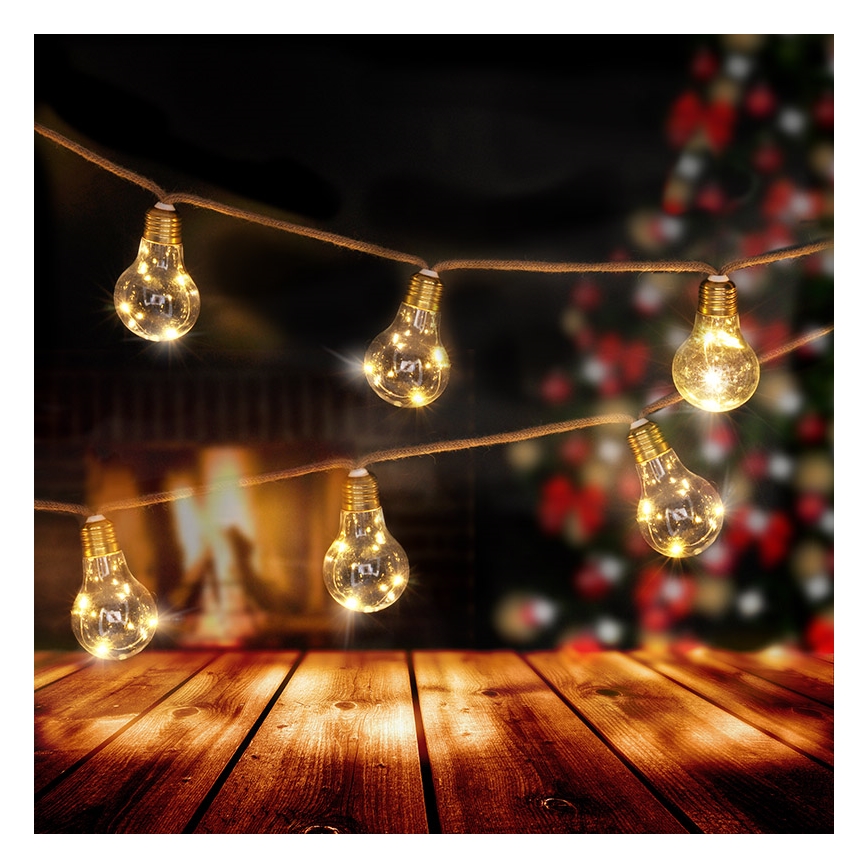 Brilagi - Διακοσμητική γιρλάντα LED 10xLED/3xAA 1,8m θερμό λευκό