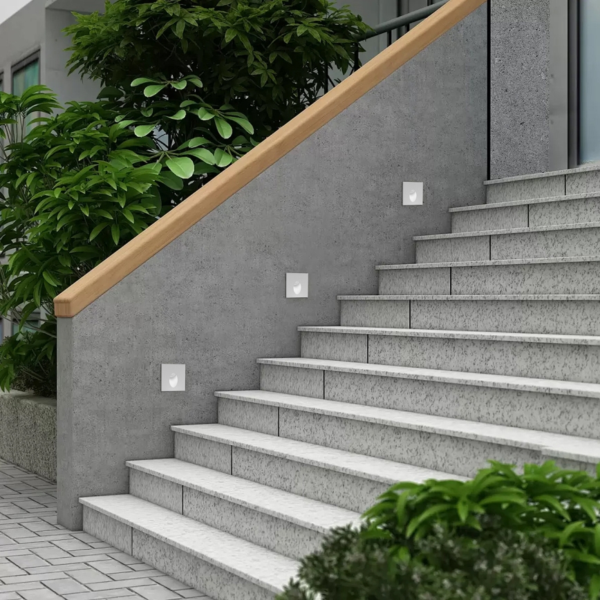 Brilagi - Εντοιχισμένο εξωτερικό φωτιστικό LED STAIRDOT LED/2W/230V λευκό IP65 τετράγωνο