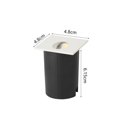 Brilagi - Εντοιχισμένο εξωτερικό φωτιστικό LED STAIRDOT LED/2W/230V λευκό IP65 τετράγωνο