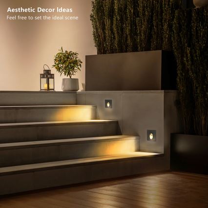 Brilagi - Εντοιχισμένο εξωτερικό φωτιστικό LED STAIRDOT LED/2W/230V μαύρο IP65 τετράγωνο