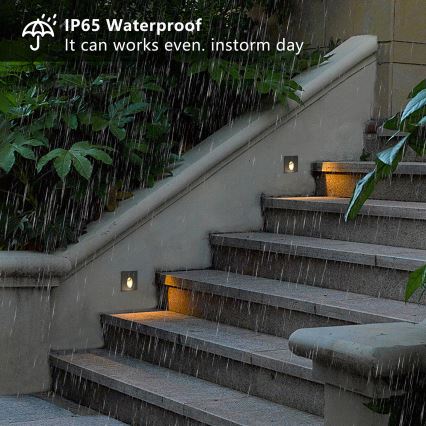 Brilagi - Εντοιχισμένο εξωτερικό φωτιστικό LED STAIRDOT LED/2W/230V μαύρο IP65 τετράγωνο
