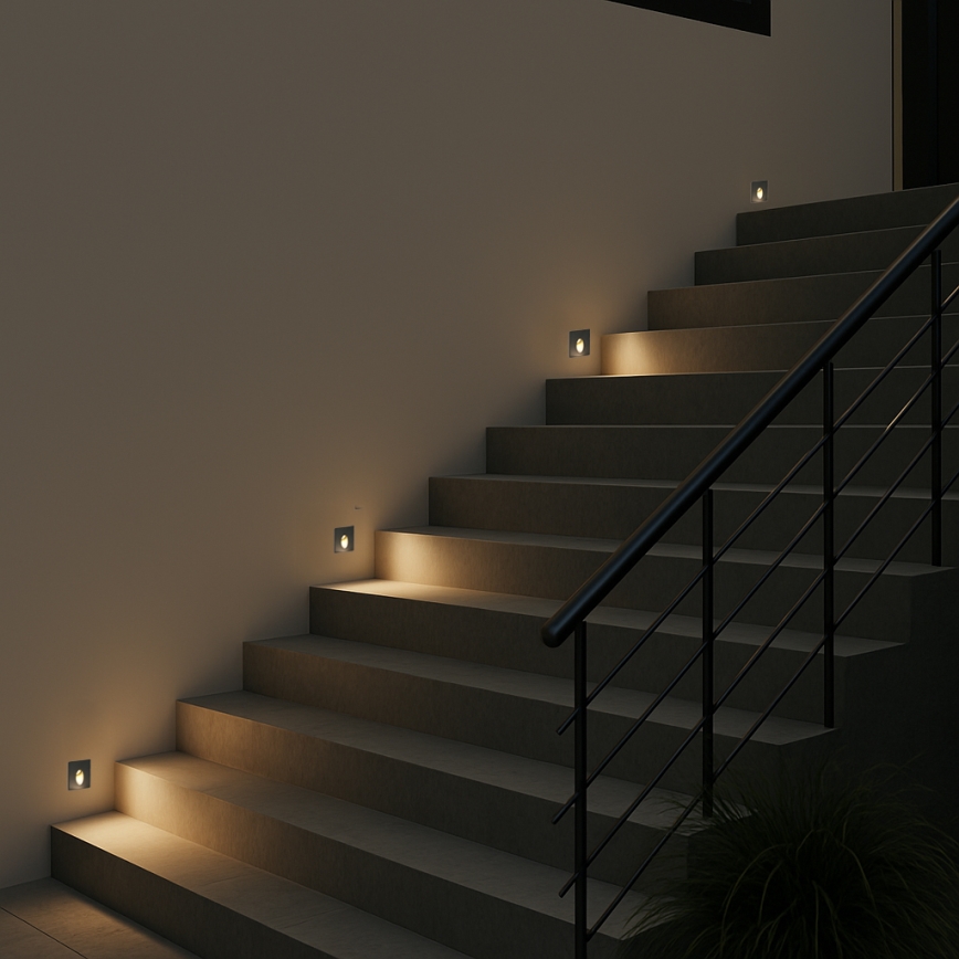 Brilagi - Εντοιχισμένο εξωτερικό φωτιστικό LED STAIRDOT LED/2W/230V μαύρο IP65 τετράγωνο
