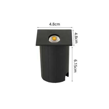 Brilagi - Εντοιχισμένο εξωτερικό φωτιστικό LED STAIRDOT LED/2W/230V μαύρο IP65 τετράγωνο