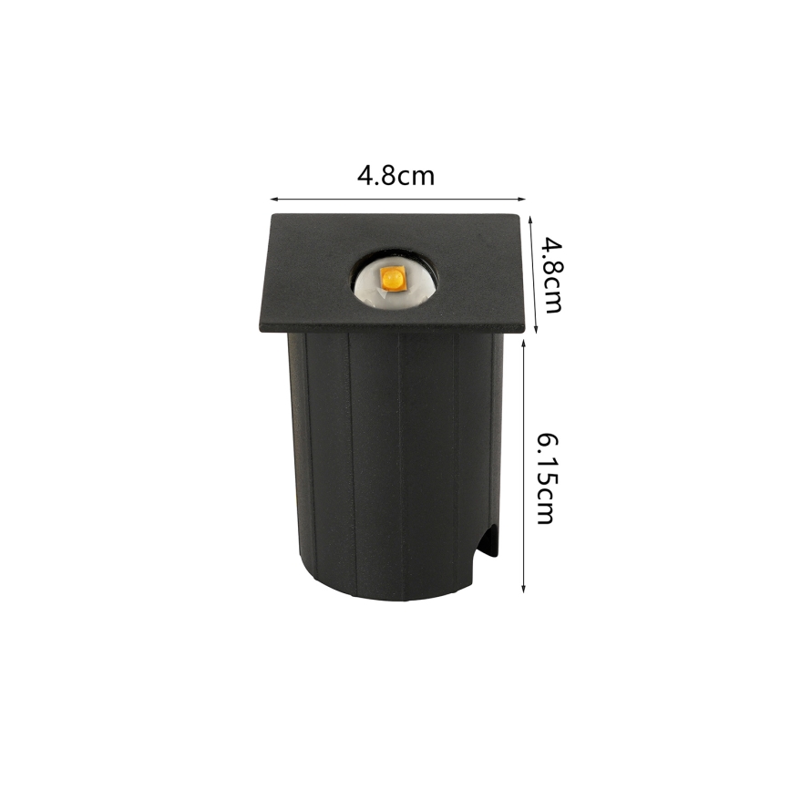 Brilagi - Εντοιχισμένο εξωτερικό φωτιστικό LED STAIRDOT LED/2W/230V μαύρο IP65 τετράγωνο