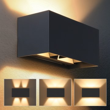 Brilagi - Εξωτερικό επιτοίχιο φωτιστικό LED DOUBLE CUBE LED/12W/230V ανθρακί IP65