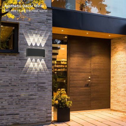 Brilagi - Εξωτερικό επιτοίχιο φωτιστικό LED FLAREBOX LED/8W/230V μαύρο IP65